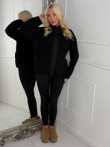 Teddy Zip Up Fleece Jacket - Black