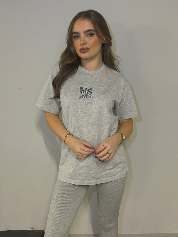 Miskyra Embroidered T-Shirt - Grey