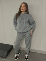 Miskyra Embroidered Hoodie & Jogger Set - Grey