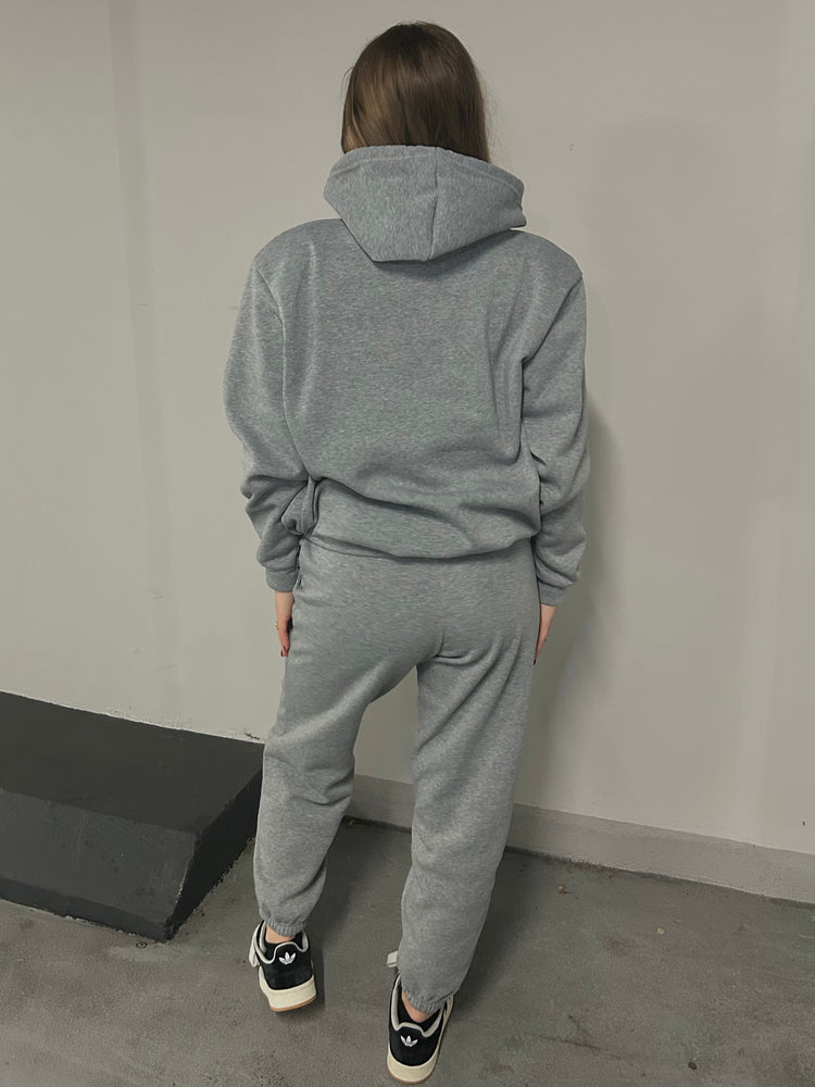 Miskyra Embroidered Hoodie & Jogger Set - Grey