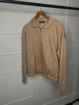 Manhattan Half Zip Embroidered Jumper - Beige