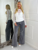 Mesh Top With Lace Detail Vest Underlay - White