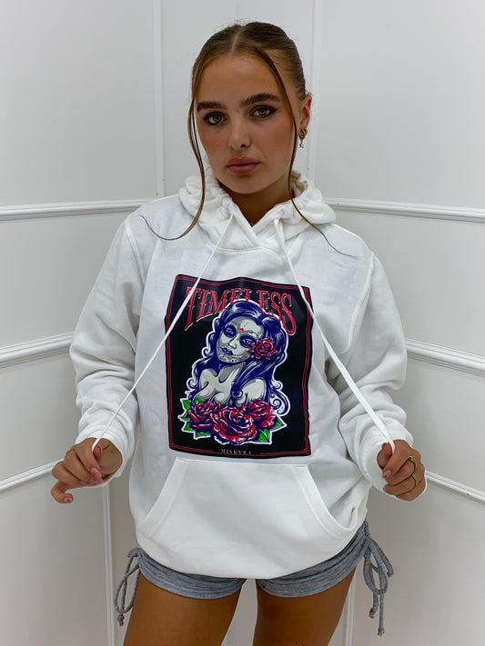 Timeless Print Hoodie - White