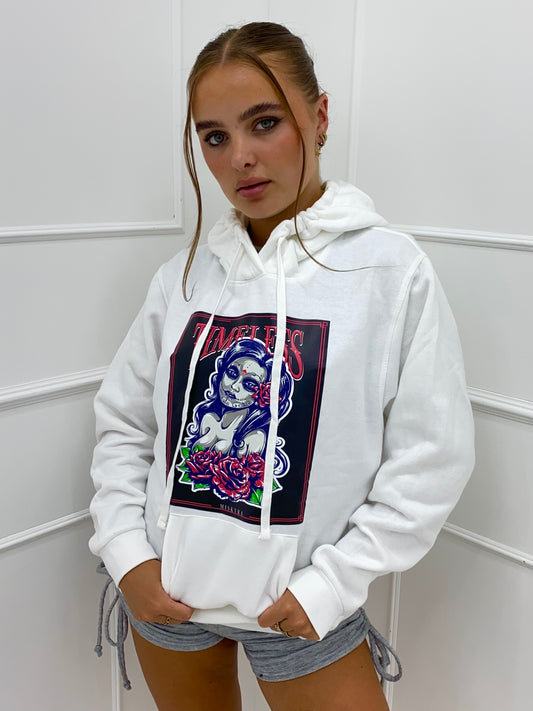 Timeless Print Hoodie - White