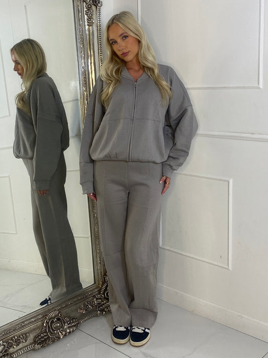 Bomber Jacket & Jogger Tracksuit - Dove Grey