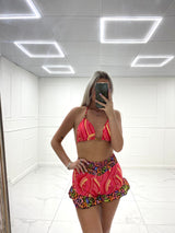 Leopard Print Bra Top & Shorts Co-Ord - Multi