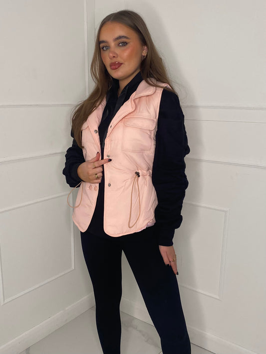 Pull-In Waist Gilet - Baby Pink