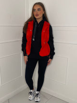 Pull-In Waist Gilet - Red