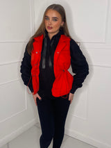 Pull-In Waist Gilet - Red