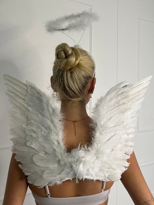 Feather Wings & Halo Set - White