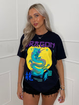 Dragon Print T-Shirt - Black