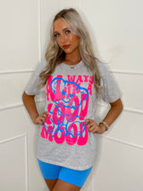 Good Mood Print T-Shirt - Grey