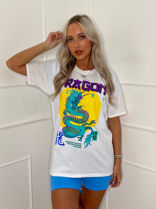 Dragon Print T-Shirt - White