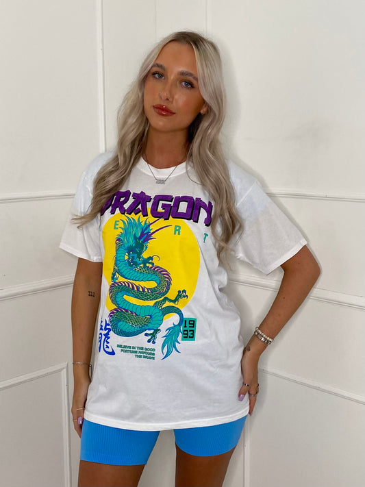 Dragon Print T-Shirt - White