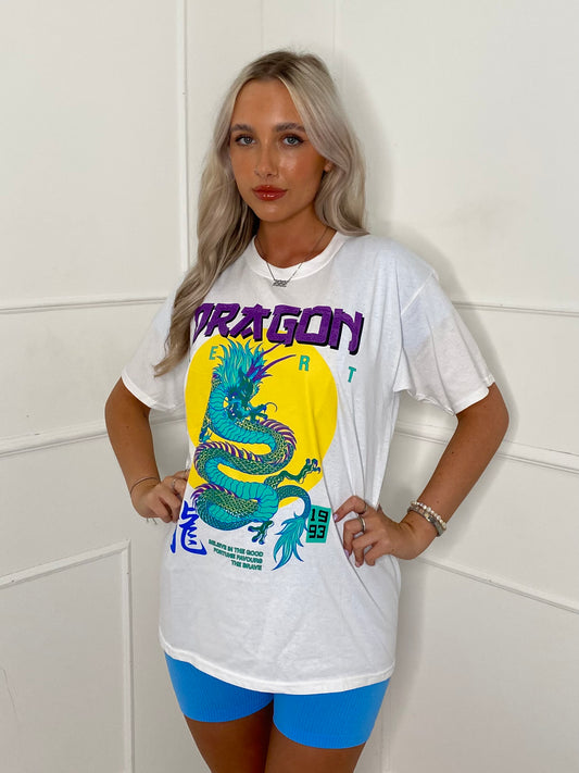 Dragon Print T-Shirt - White