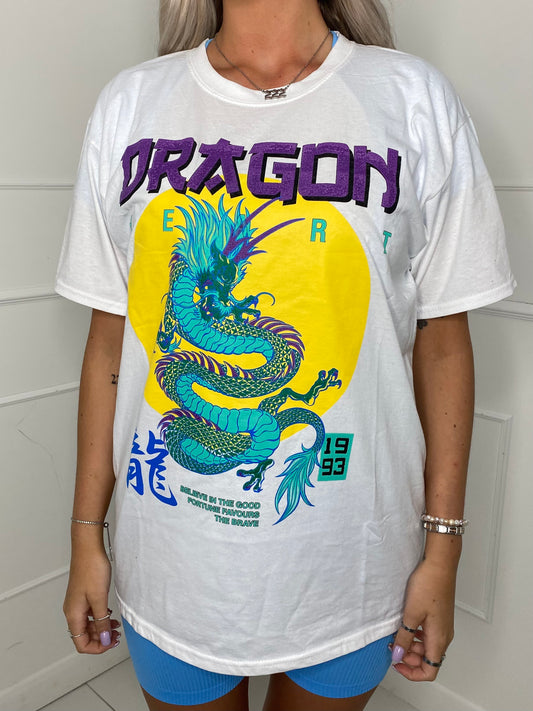 Dragon Print T-Shirt - White