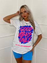 Good Vibes Print T-Shirt - White