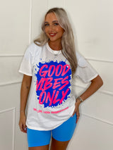 Good Vibes Print T-Shirt - White