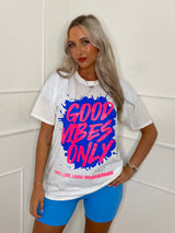 Good Vibes Print T-Shirt - White