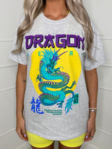 Dragon Print T-Shirt - Grey