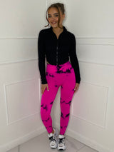 Ruched Bum Gym Leggings - Pink Tie Dye