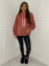 Ribbon Detail Hoodie - Pink