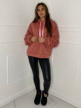 Ribbon Detail Hoodie - Pink