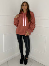 Ribbon Detail Hoodie - Pink