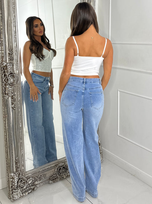 Diamante Lace Detail Cupped Corset Top - White/Silver