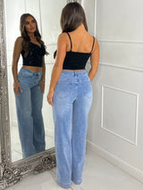 Diamante Lace Detail Cupped Corset Top - Black