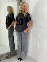 San Francisco 10 Varsity Tee - Charcoal/Black