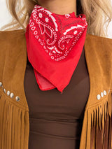 Paisley Print Bandana -  Red