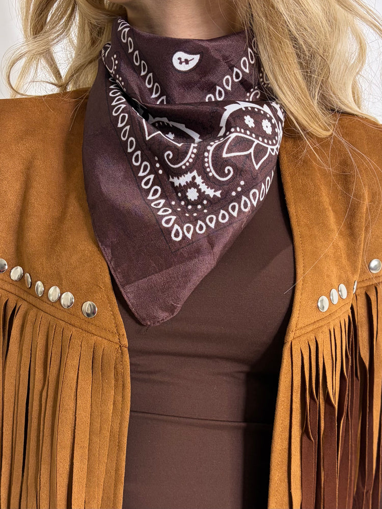 Paisley Print Bandana -  Brown