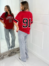 Los Angeles 91 Varsity Tee - Red