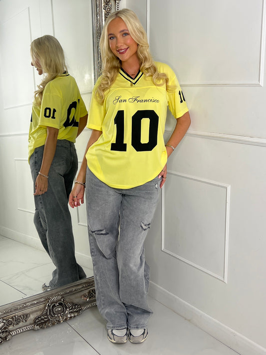 San Francisco 10 Varsity Tee - Yellow/Black