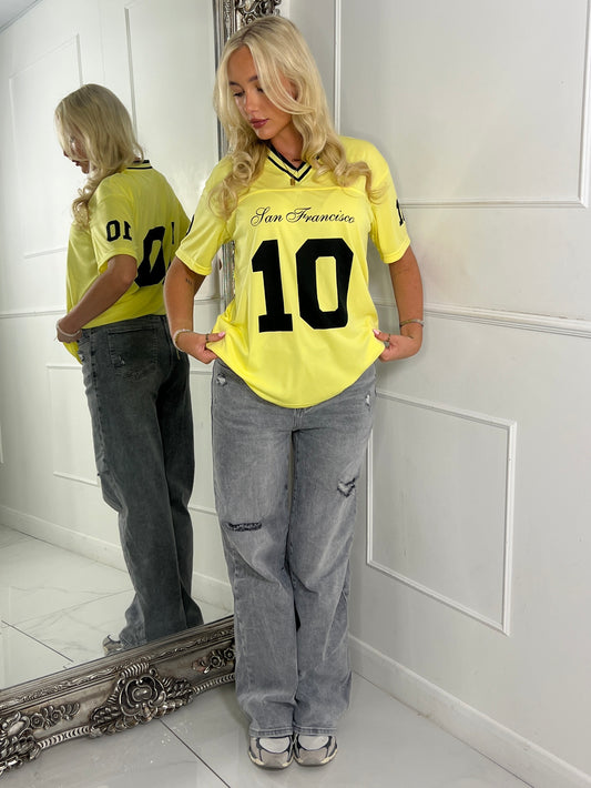 San Francisco 10 Varsity Tee - Yellow/Black
