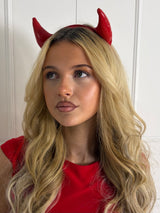 PVC Devil Horns Headband - Red