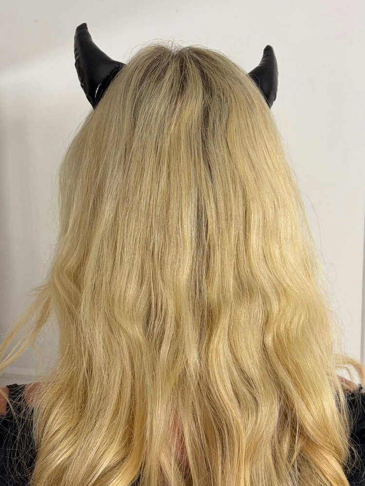 PVC Devil Horns Headband - Black