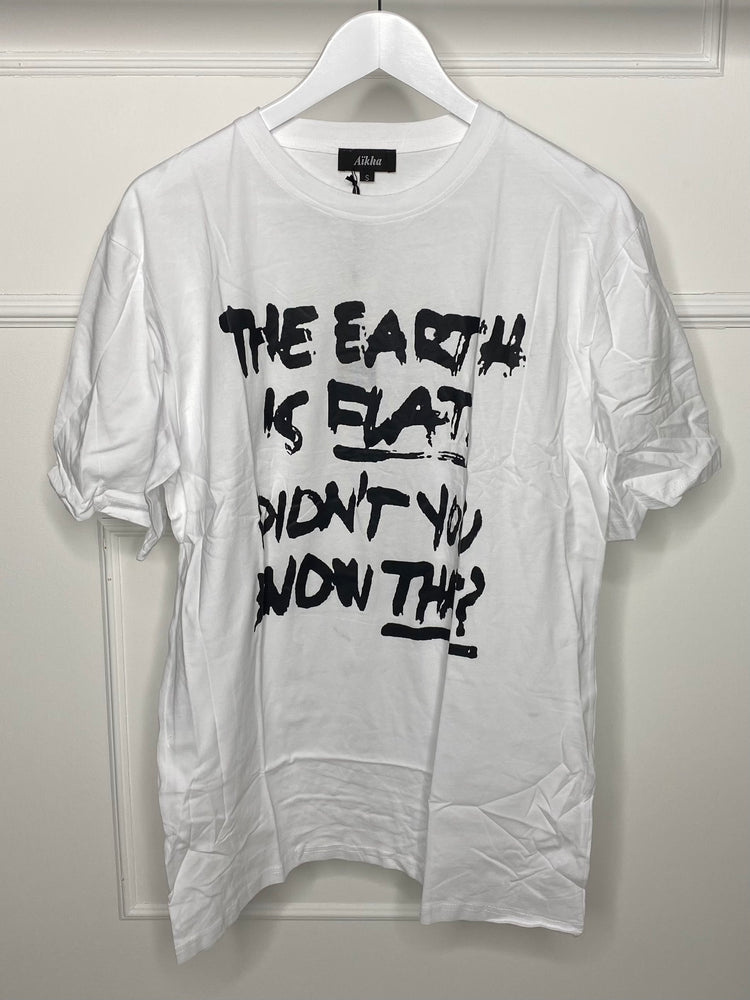 Flat Earth Print T-Shirt - White