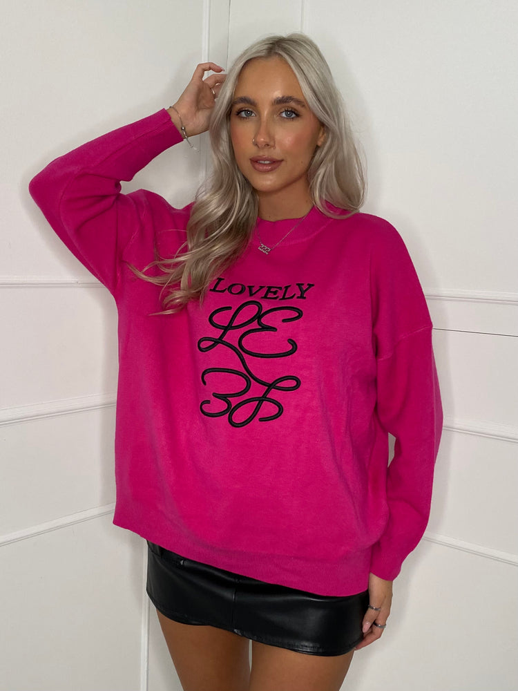 'Lovely' Soft-touch Jumper - Cerise Pink
