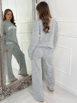Essential Knitted Jumper & Wide Leg Pants Co-Ord - Grey