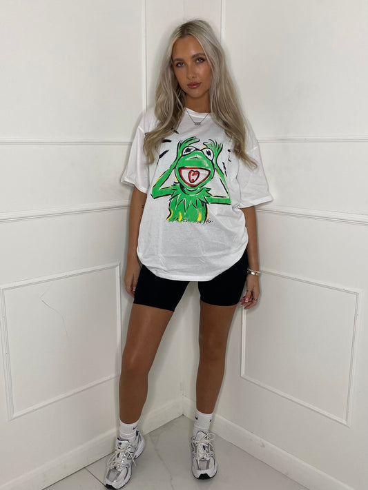 'Kermit' Graphic Print T-Shirt - White