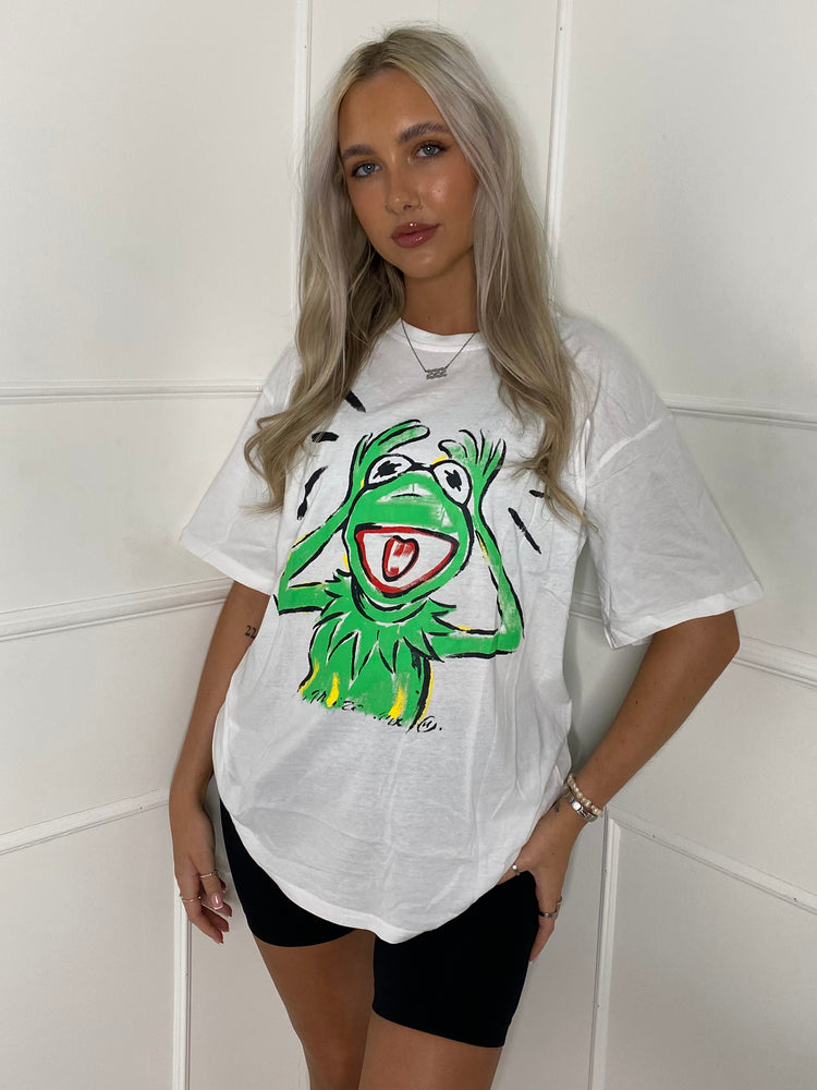 'Kermit' Graphic Print T-Shirt - White