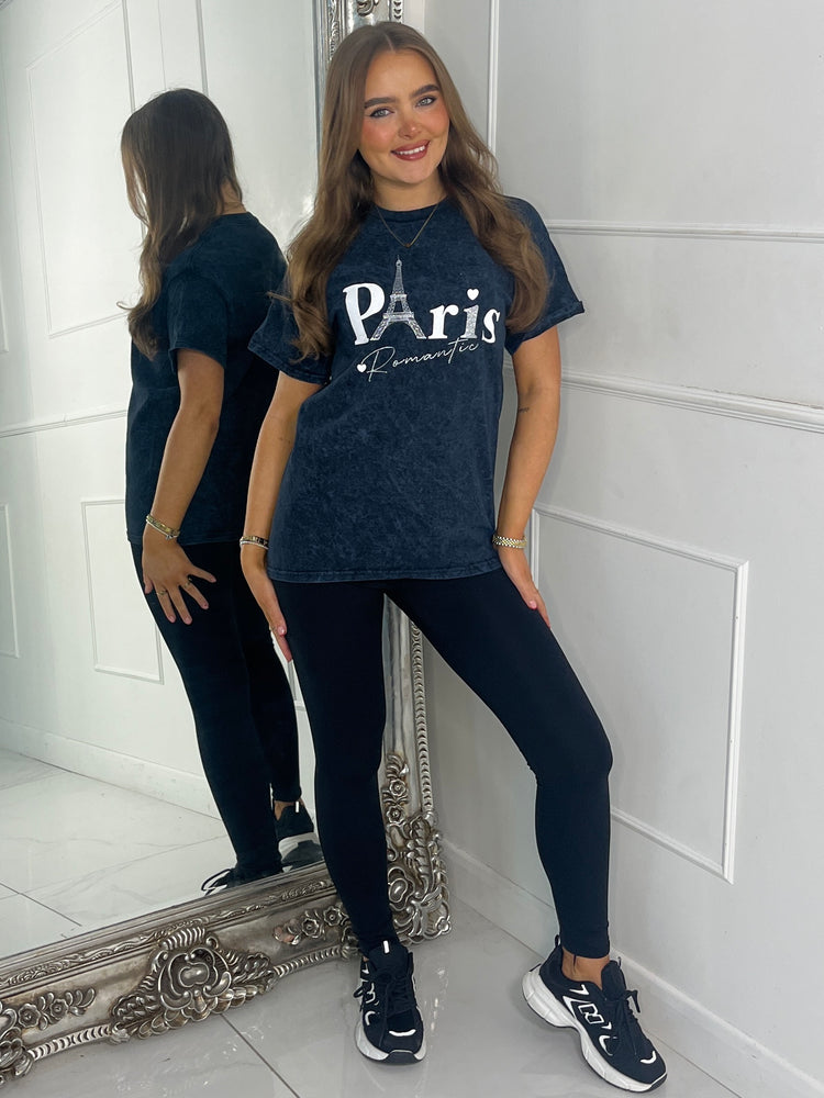 Paris Romantic T-Shirt - Charcoal Grey