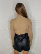V Shape Front Jumper - Dark Beige