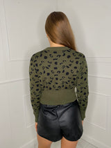 Leopard Knit Jumper - Khaki