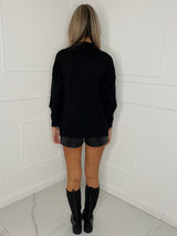 'Lovely' Soft-touch Jumper - Black