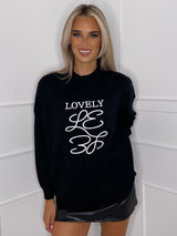 'Lovely' Soft-touch Jumper - Black