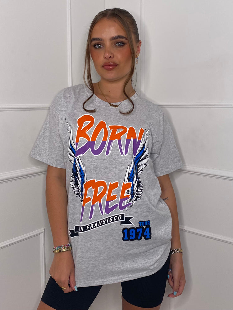Born Free Oversized T-shirt - Grey