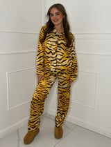 Satin Pyjamas Set - Tiger Print